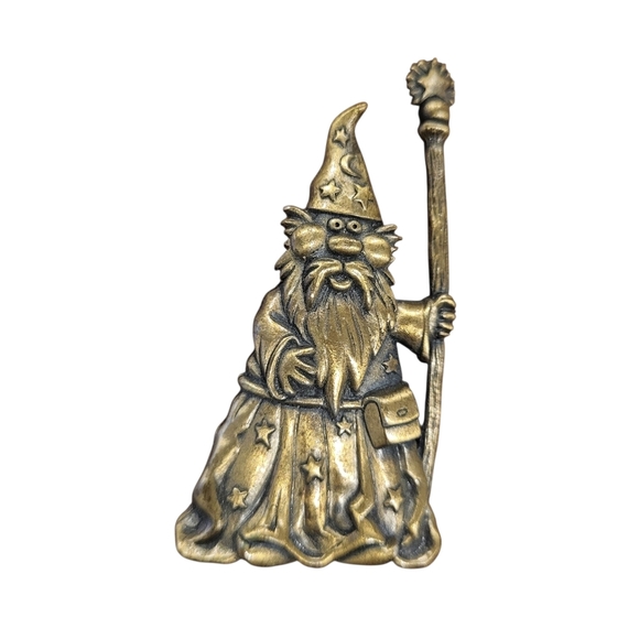 Vintage JJ Jonette Merlin Wizard Pewter Brooch - Picture 1 of 4